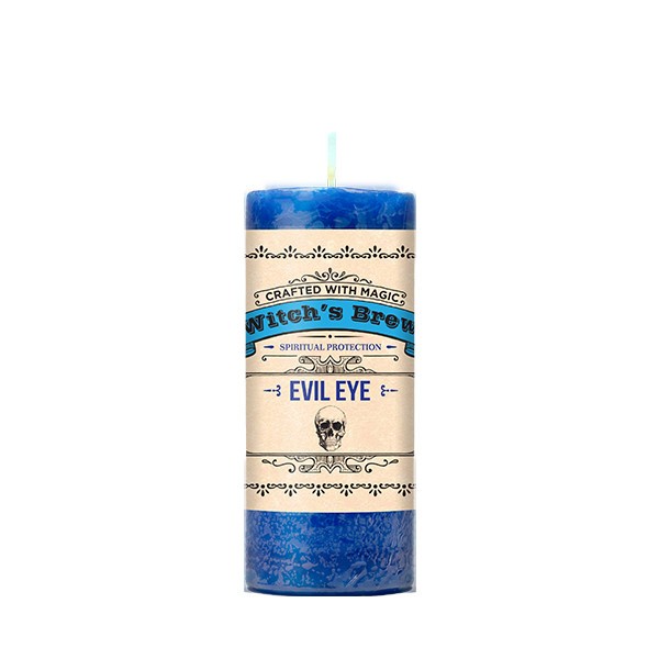 Witch's Brew Evil Eye Ward Pillar Candle!