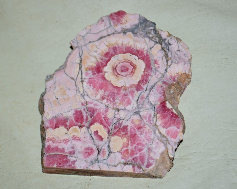 Big Rhodochrosite Stalactite Flower Slab from Argentina