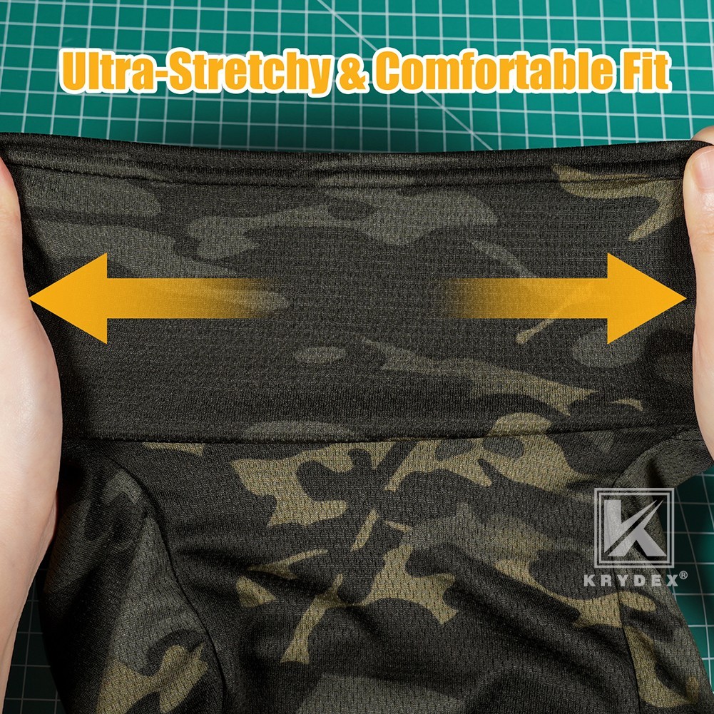 KRYDEX Tactical Face Mask Balaclava Full Head Neck Wrap Quick Dry Black MC Camo