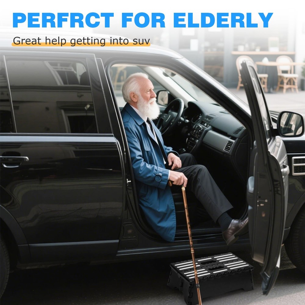 5" H Folding Step Stool for Adults & Elderly, 1 Pcs Lightweight Foldable Step...