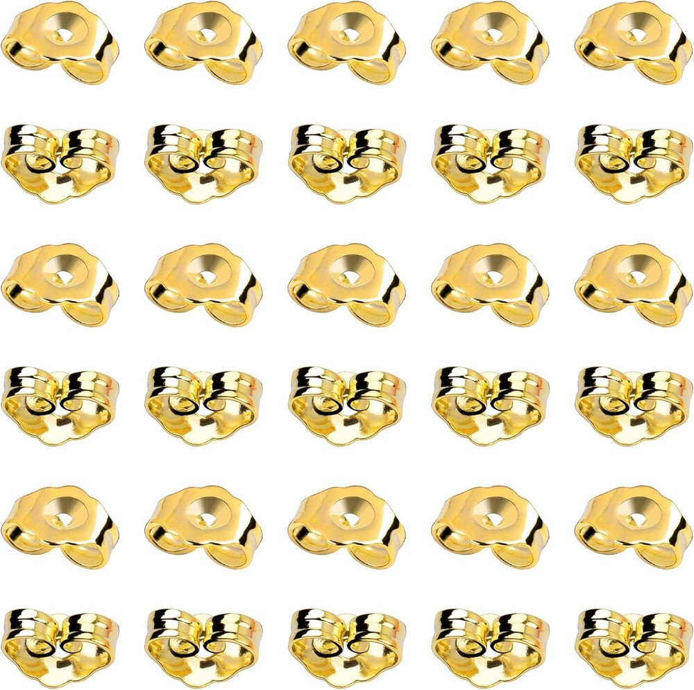 30x Gold Plated Earring Backs - Perfect Replacement for Lost Earring Posts