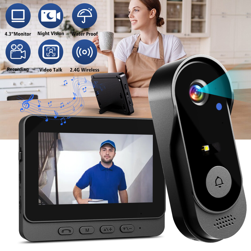 Smart Fingerprint Door Lock Keyless Entry Front Lock with Visual Doorbell Camera