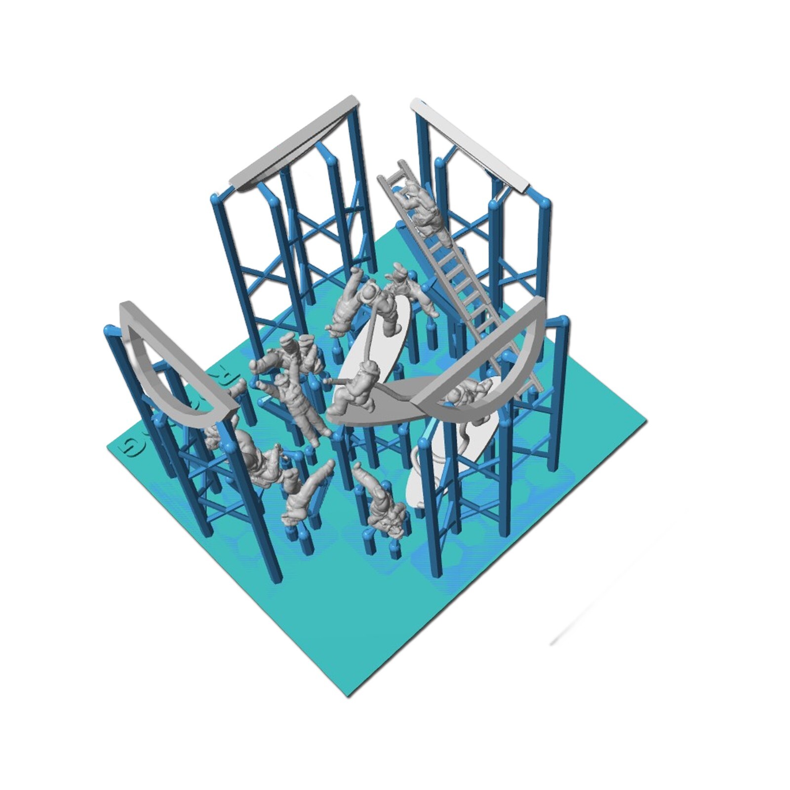 Outland Models Miniatures Firemen Firefighter Figure Set 1:160 N Scale