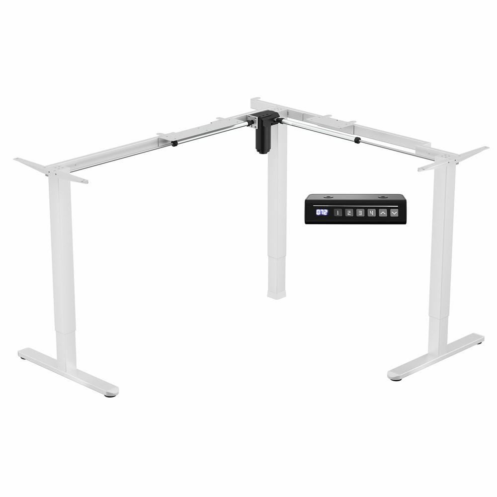 VIVO White Medium Electric Single Motor Corner Desk Frame