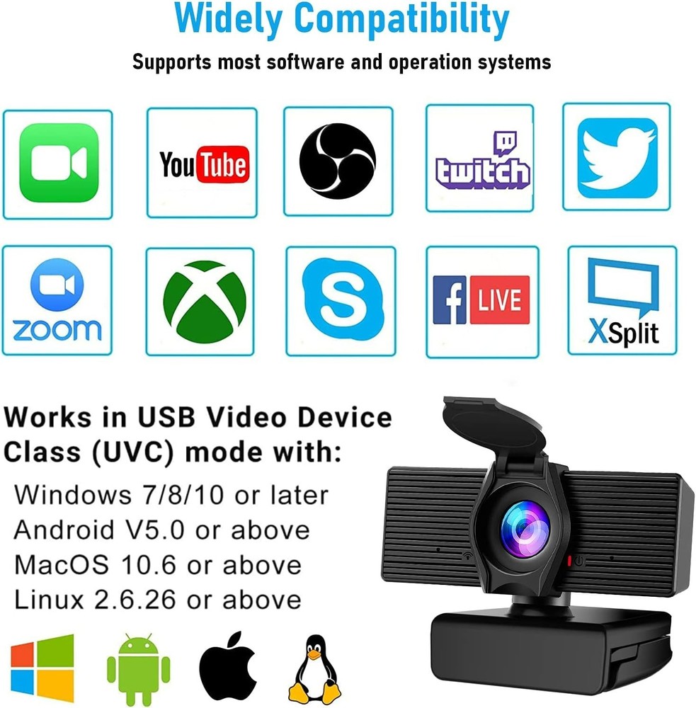 Plug & Play Web Camera with Auto Low Light Correction – Ideal for Video Calls