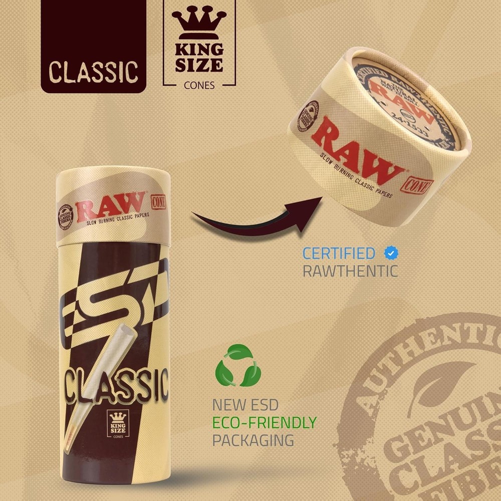 RAW Classic Cones King Size | 100 Pack & Cone Loader | Kit