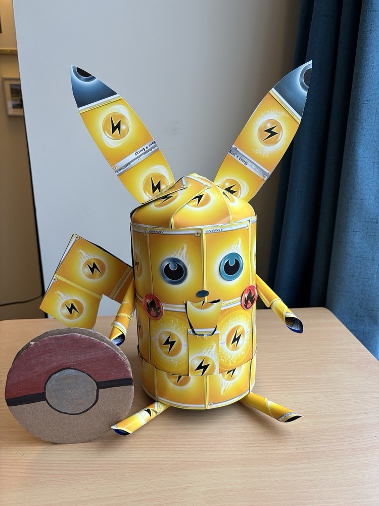 Hand Made Pikachu Puppet. Recycled Materials! Built By @the_puppet_trash