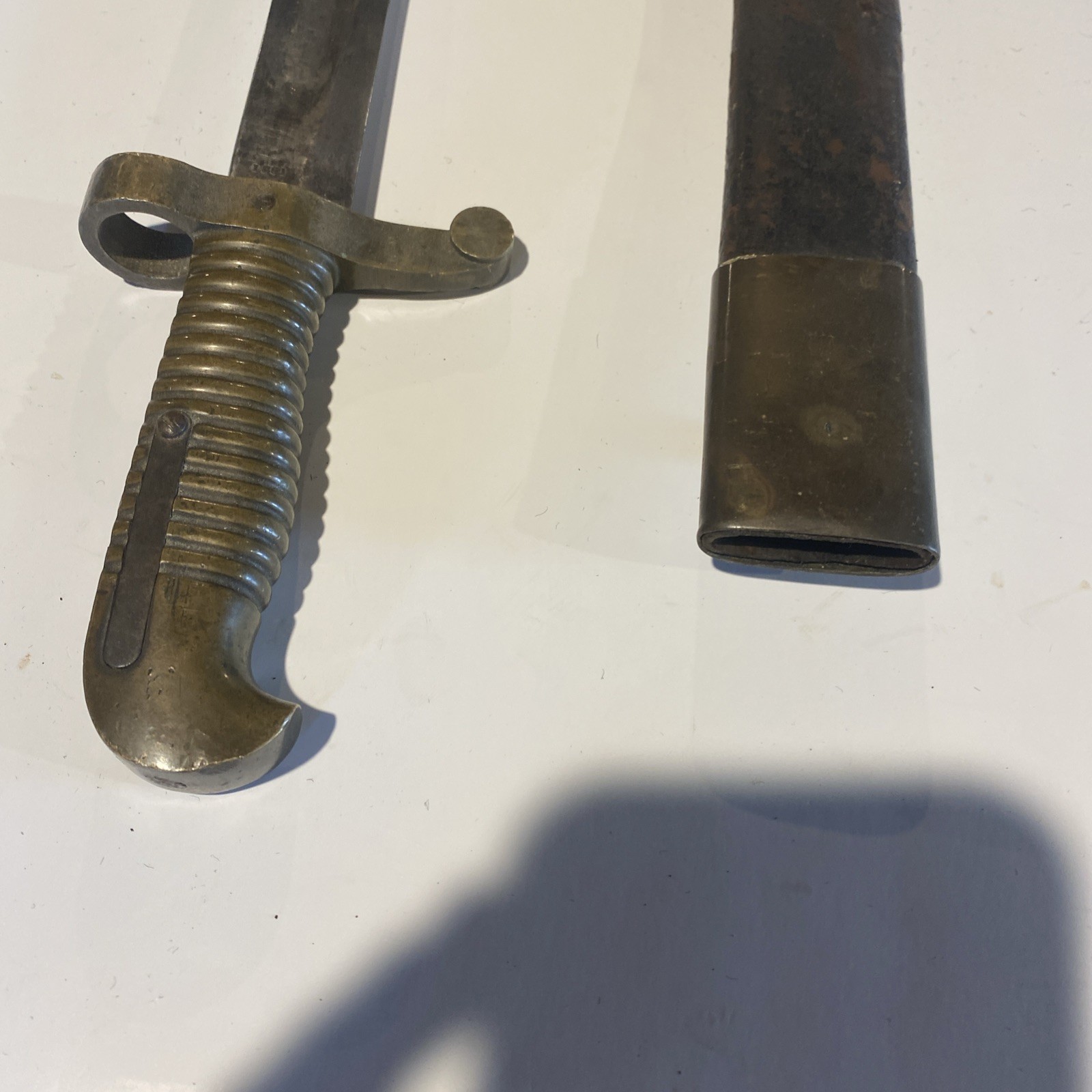 US Navy Rifle Model 1861 Collins Plymouth Whitneyville Saber Bayonet + Scabbard