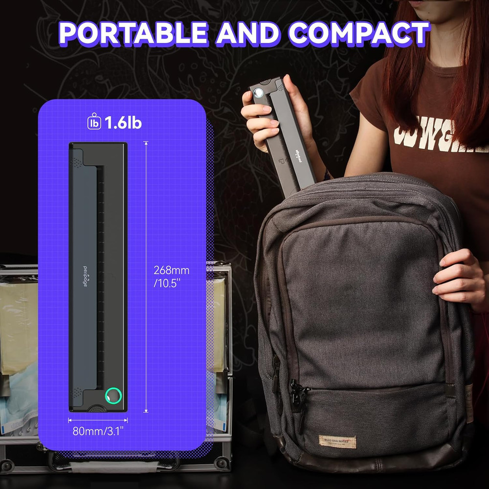 P90 Wireless Tattoo Stencil Printer - Portable Thermal Printer with Bluetooth &