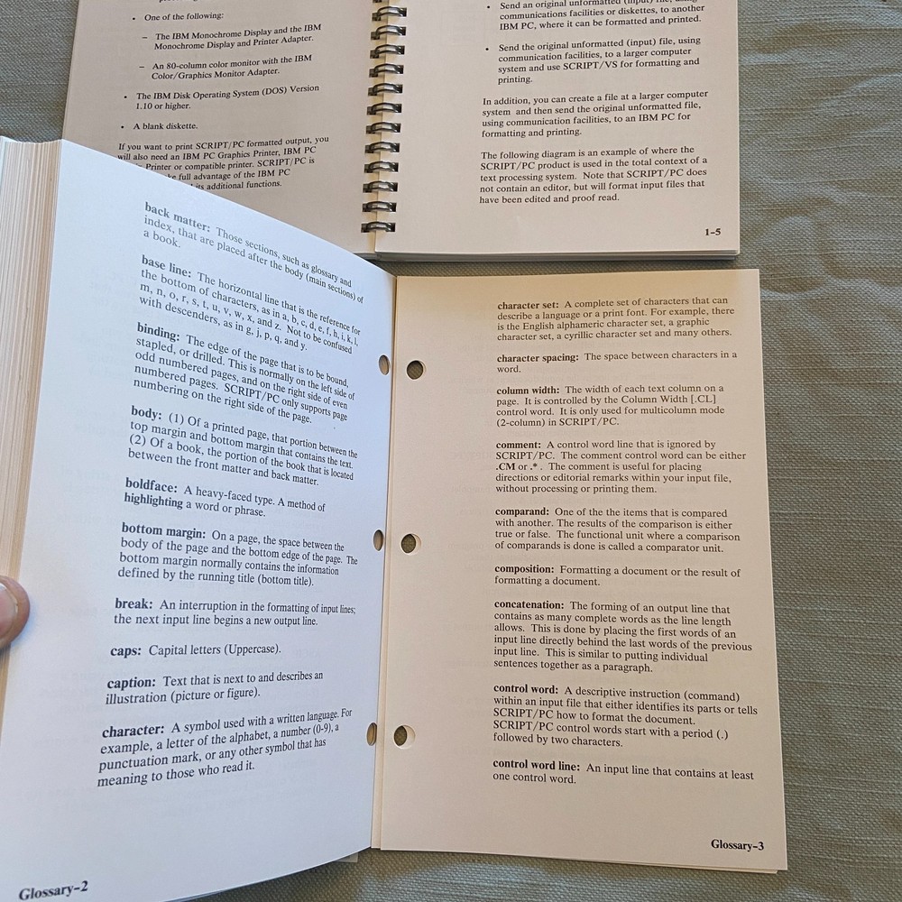 IBM Software Script/PC Book 1 2 3 1st Edition 1984 How To Quick Reference Manual