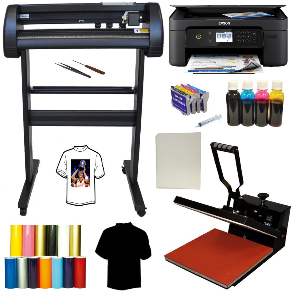 34" Vinyl Cutter Plotter 15x15 Sublimation Heat Transfer Press Epson Printer PK