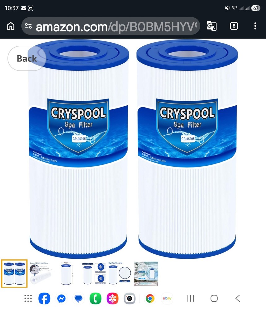 Cryspool Spa And Pool Filter Cp-05005 2 Pack
