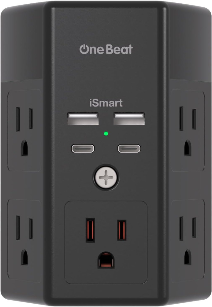 Multi Plug Outlet, Surge Protector, 5 Outlet Extender with 4 USB Charging Ports