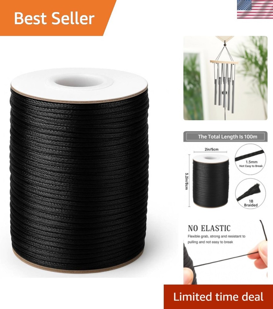 1.5MM Black Nylon String - 110Yards Wind Chime String Weather Resistant Nylon...