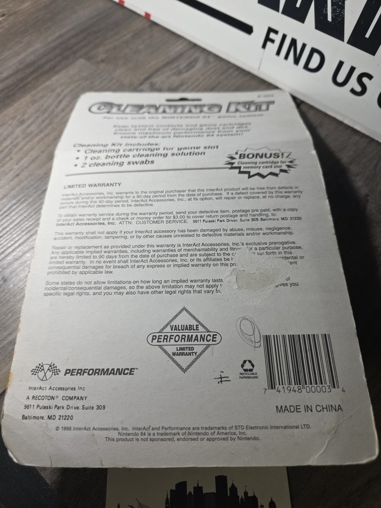 Vingate Rocoton Performance P-003 Nintendo 64 System Cleaning Kit