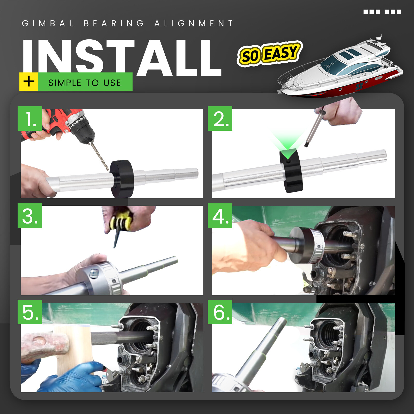 Bearing Puller Installer + Alignment Tool For Mercruiser Alpha Bravo MR OMC