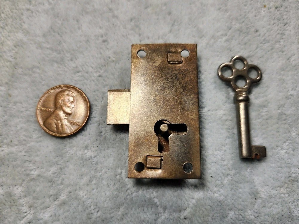 Narrow Cupboard Door Lock Surface Mounted W. Germany