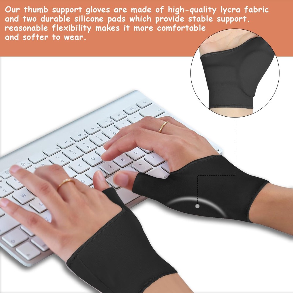 WooTshu Elastic Thumb & Wrist Support Brace – Small, Black