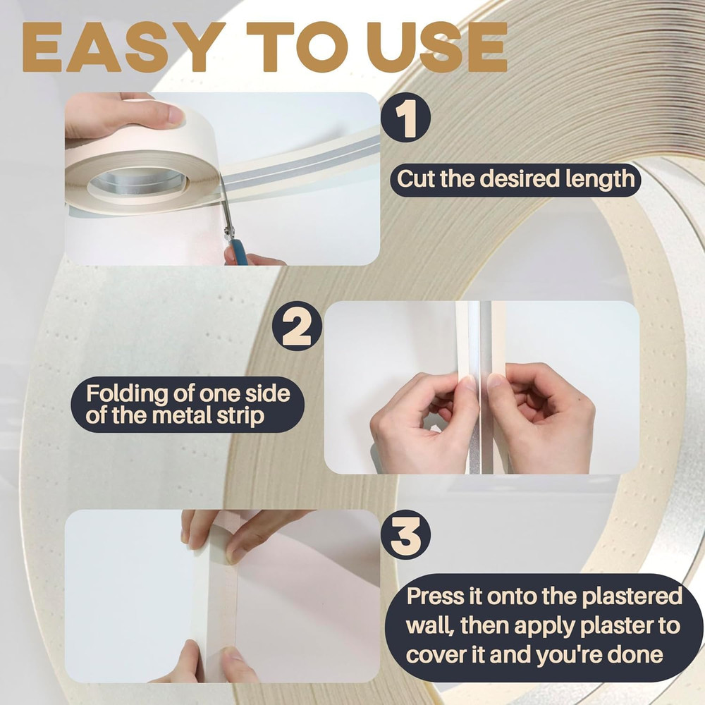 Drywall Corner Tape - 100 Ft Roll Reinforced Drywall Corner Bead, Inside Corn...