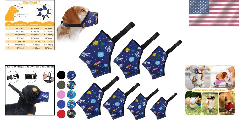 Ultimate Soft Dog Muzzle for Safety: 7-Piece Set for Small, Medium, Large Breeds