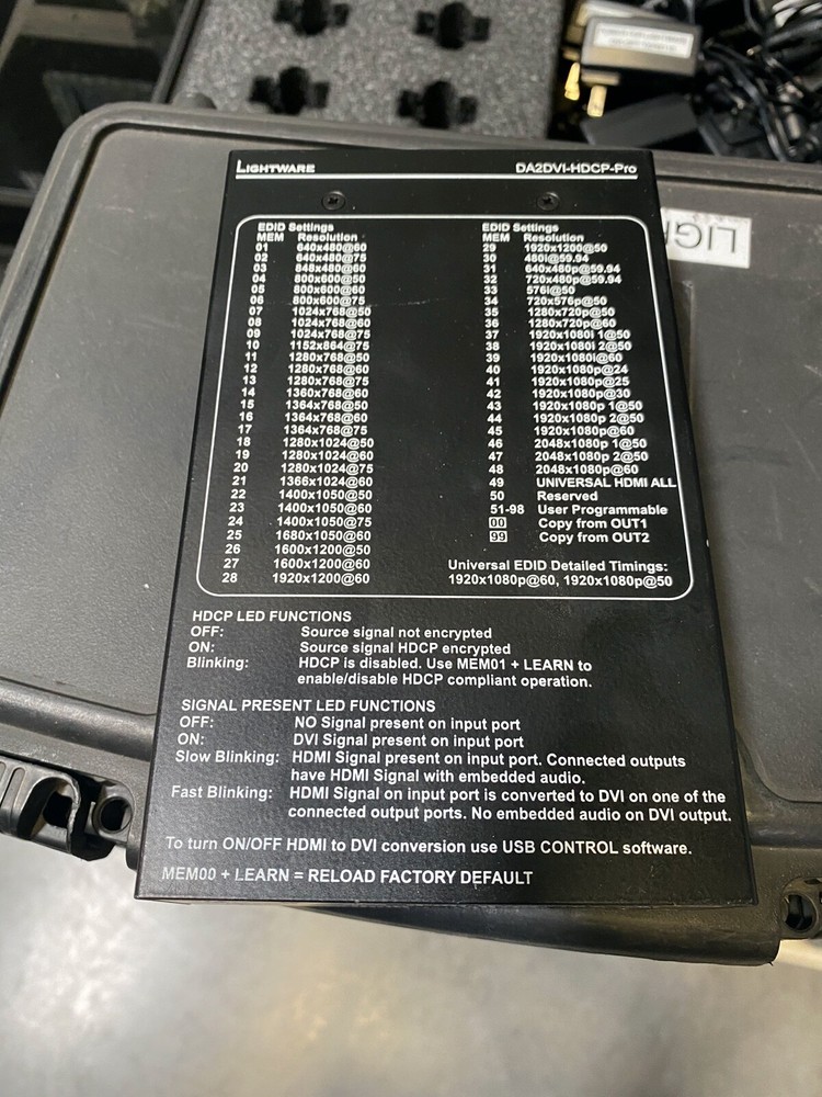 Lightware DA2DVI-HDCP-Pro DVI Distribution Amplifier HDCP Dual Link DL