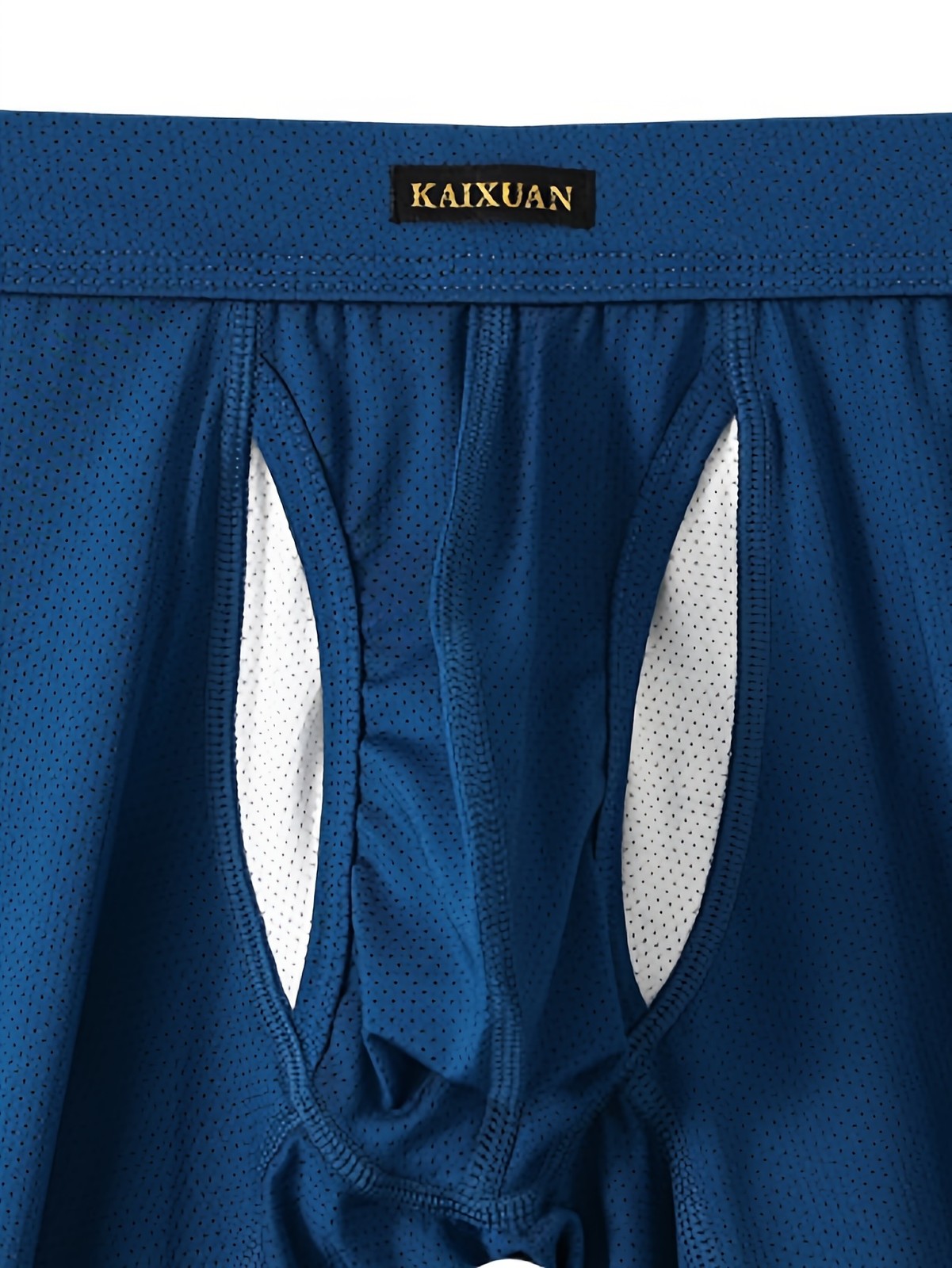 Men's Breathable Mesh Boxer Briefs with Anti-Roll Pouch & Elastic Waistband