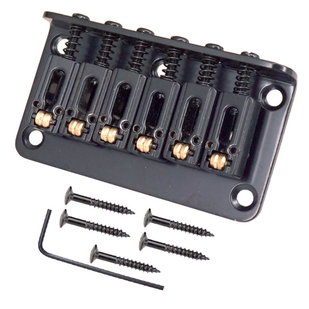 6 String Electric Guitar Adjustable Saddle Hardtail Bridge Set 78mm Top-Loading