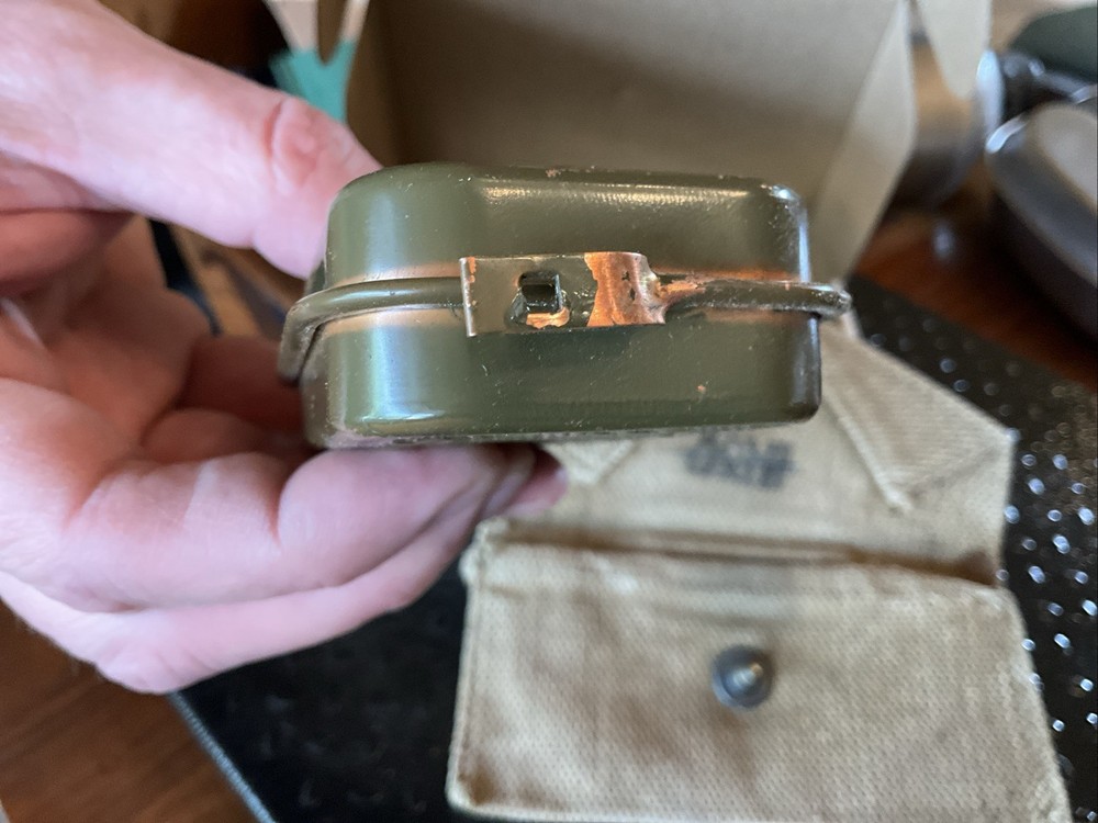 Carlisle WW2 Bandage Tin First Aid Pouch Dated 1942 With Unopened Bandage