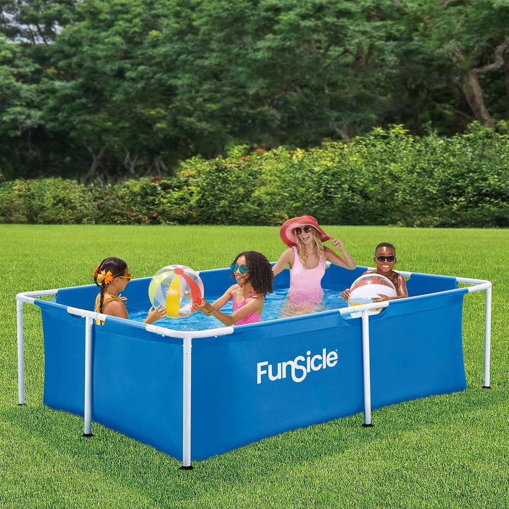 Funsicle 7' X 5' X 24" Durable Rectangular above Ground Activity Lap Pool with S