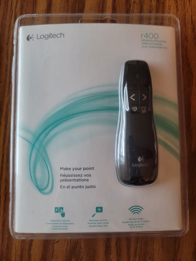 New Logitech Wireless Presenter R400, Wireless Presentation Remote Clicker/Laser