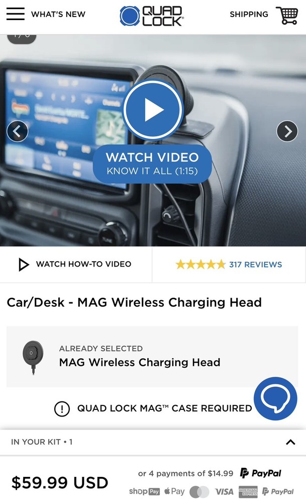 Quad Lock MAG Wireless Charger Charging Head 7106085
