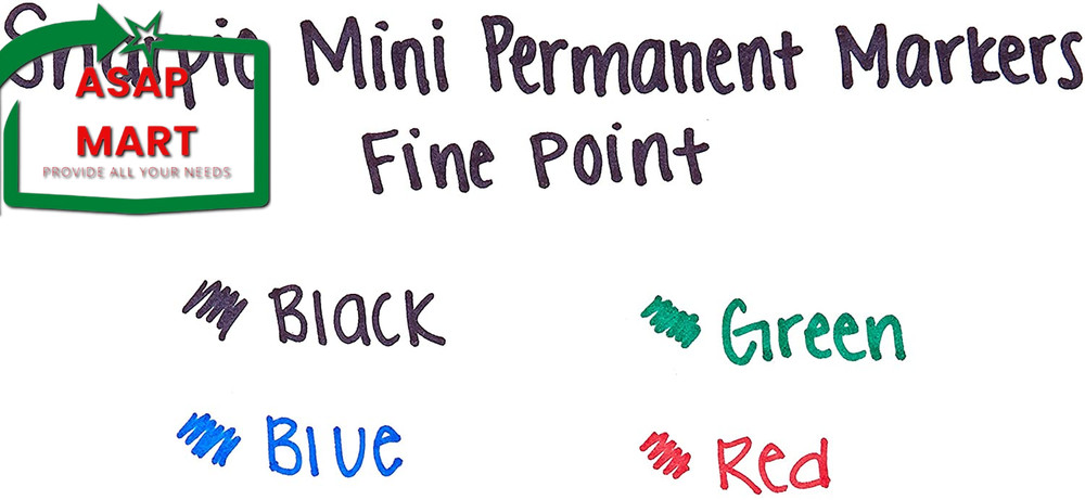 Sharpie Mini Permanent Markers, Fine Point, Assorted Colors, 4 Count