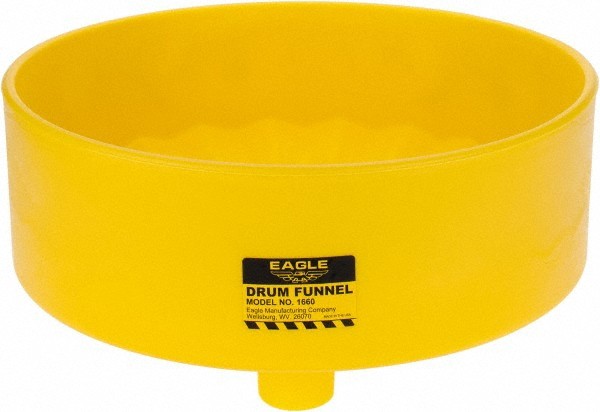 Eagle 1660 Yellow Drum Funnel, 18" Diameter fits Standard 30 & 55 Gallon Drums