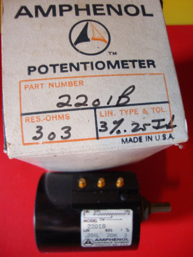 Amphenol 2201B 30,000 ohm ten turn potentiometer
