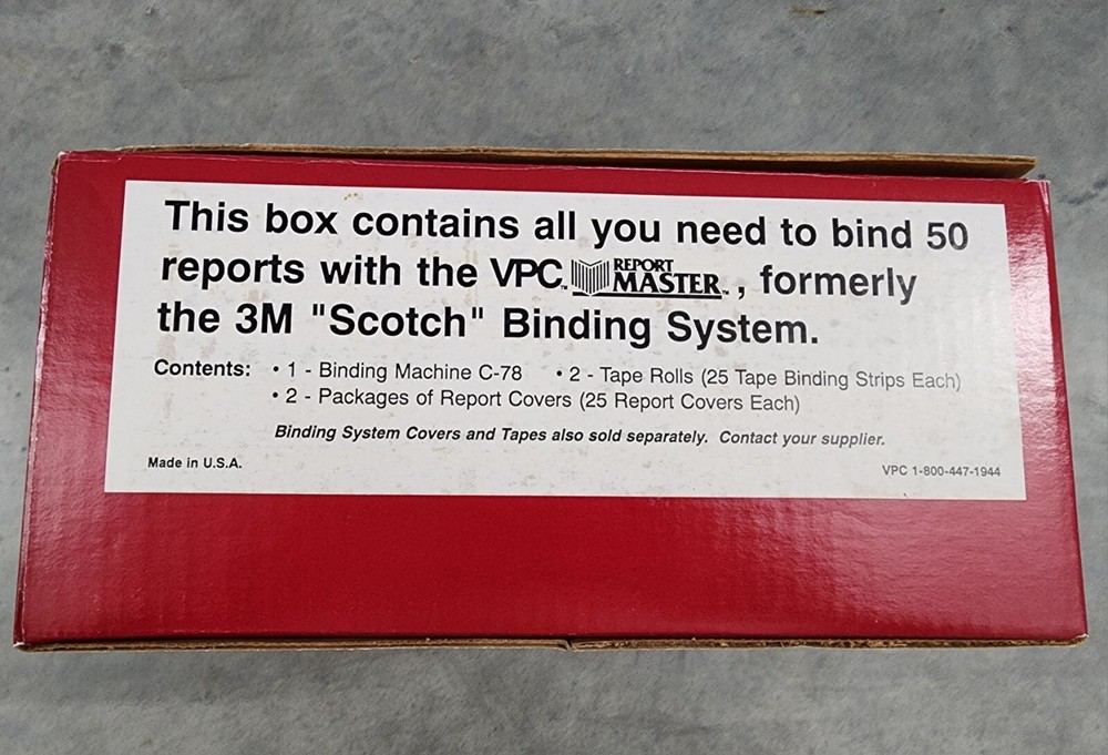 3M Scotch Binding System Model 7890 with Box, Book Binding Making