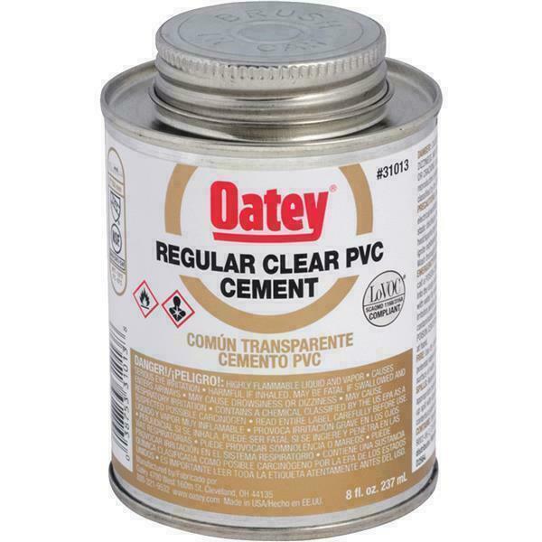 Oatey 8 Oz Clear Regular Bodied PVC Pipe Joint & Fitting Cement 31013
