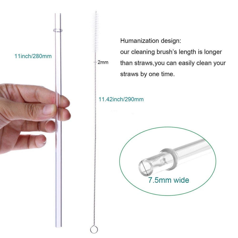 Dakoufish 11 Inch Clear Reusable Thick Plastic Drinking Straws Extra Long for...