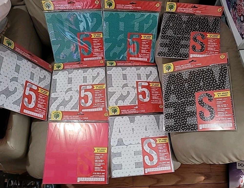 9 X  Die-Cut Letters, Numbers, Punctuation - Multi -total 541 Pc - Teaching Tree