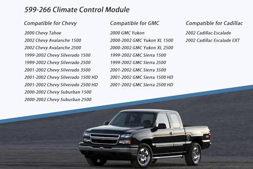 Front HVAC Climate Control Module Panel is Compatible with 1999-2002 599-266