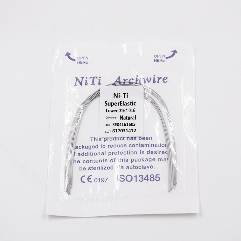 Dental Orthodontic Super Elastic Niti Rectangular Arch Wires Ovoid/Natural
