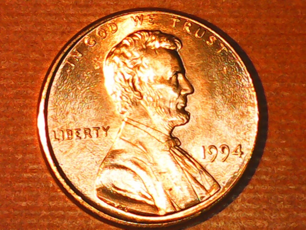1994 Penny Die Chip Obverse on Date