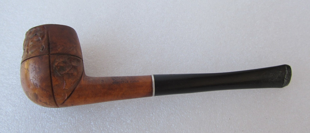 VTG IMPORTED BRIAR SMOKING PIPE ESTATE YELLO BOLE CHECKER
