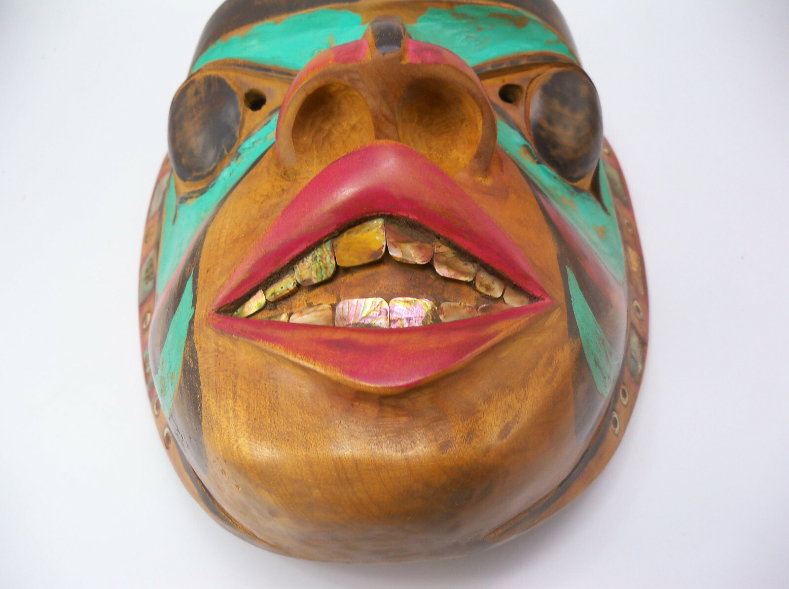Pacific Northwest Tlingit Haida Bella Coola Native American Abalone Mask
