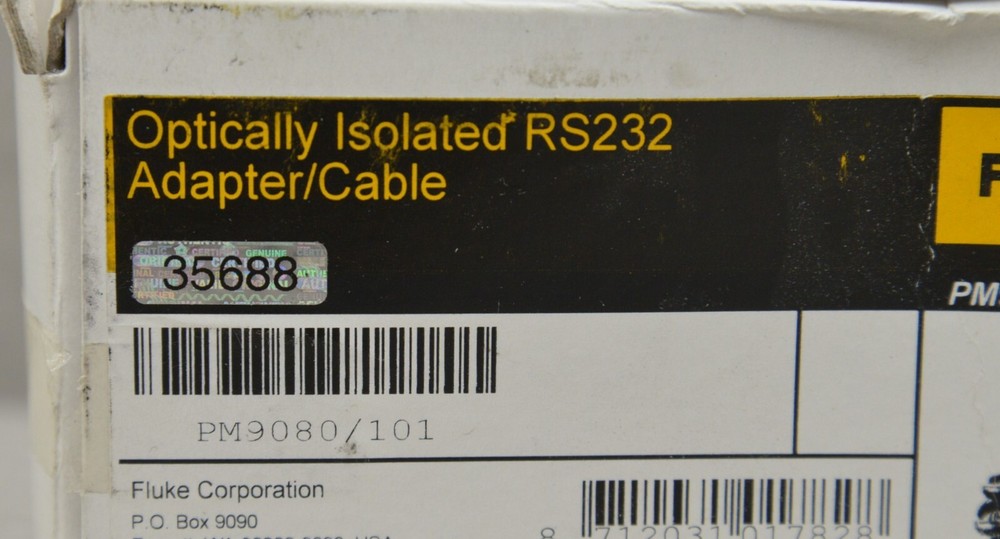 Fluke Optically Isolated RS232 Interface Adapter Cable PM9080/101