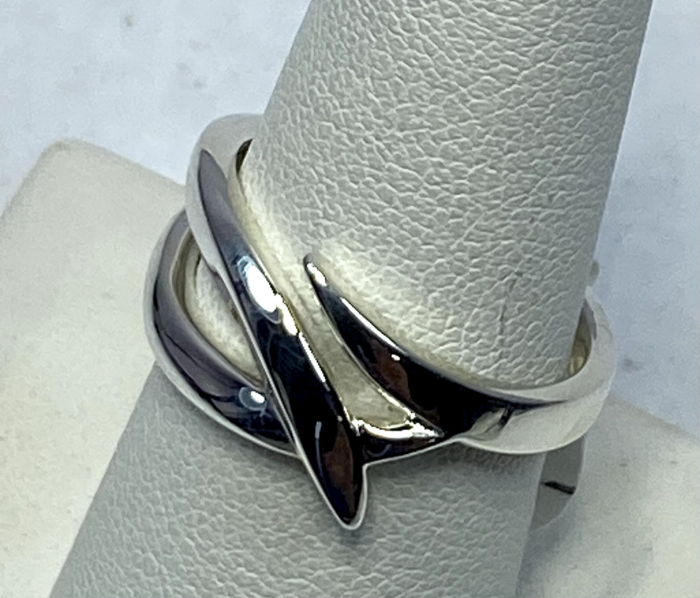 Kit Heath Twine Thorn Crossover Ring Sterling Silver Size 8 NWT