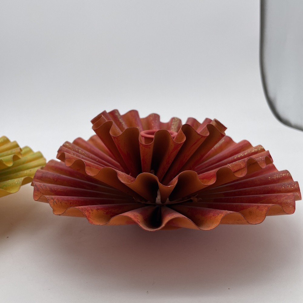 Zinnia Colorful Metal Candlestick Holders