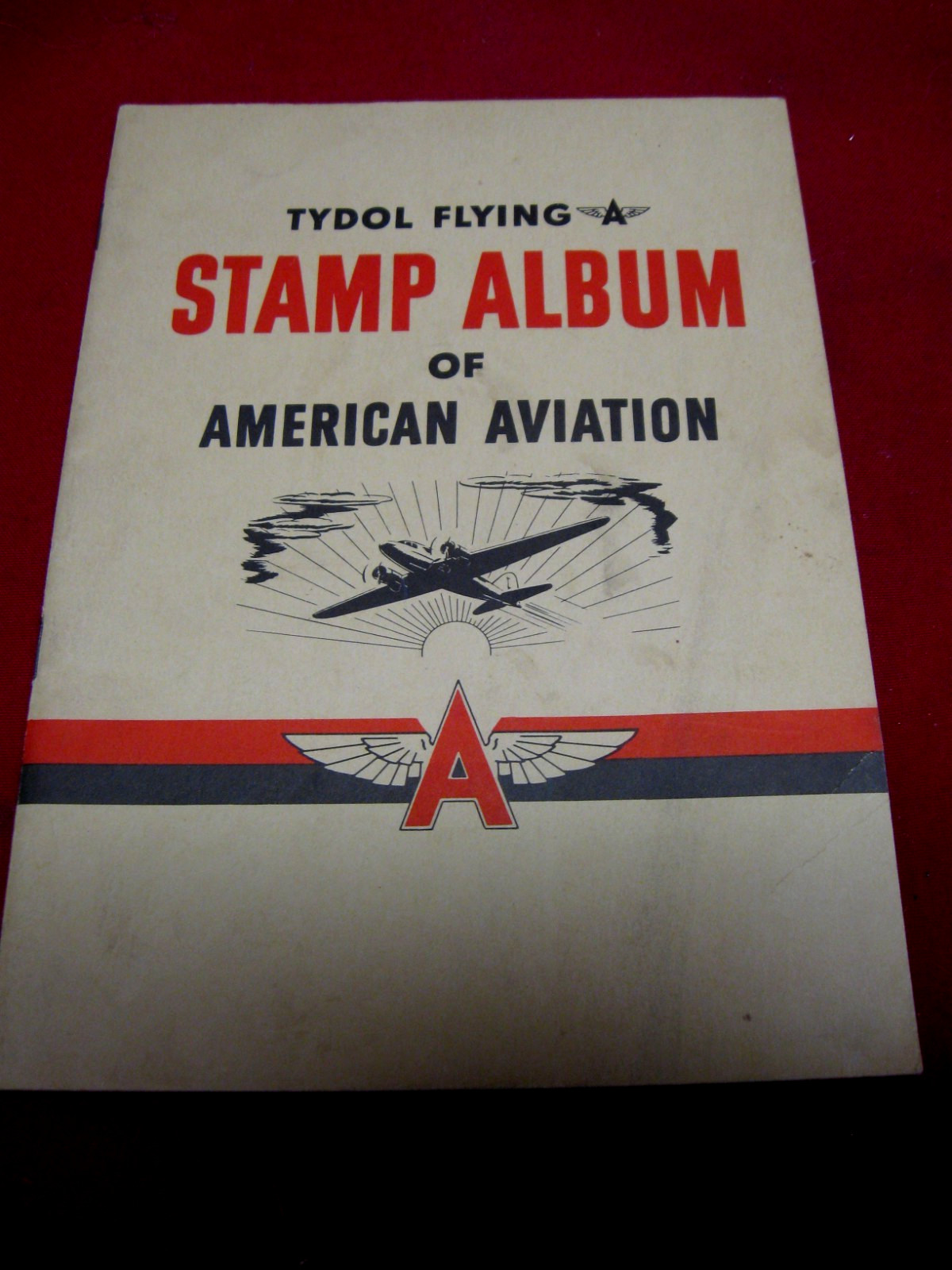 VINTAGE 1940 TYDOL FLYING AMERICAN AVIATION STAMP BOOK ALBUM