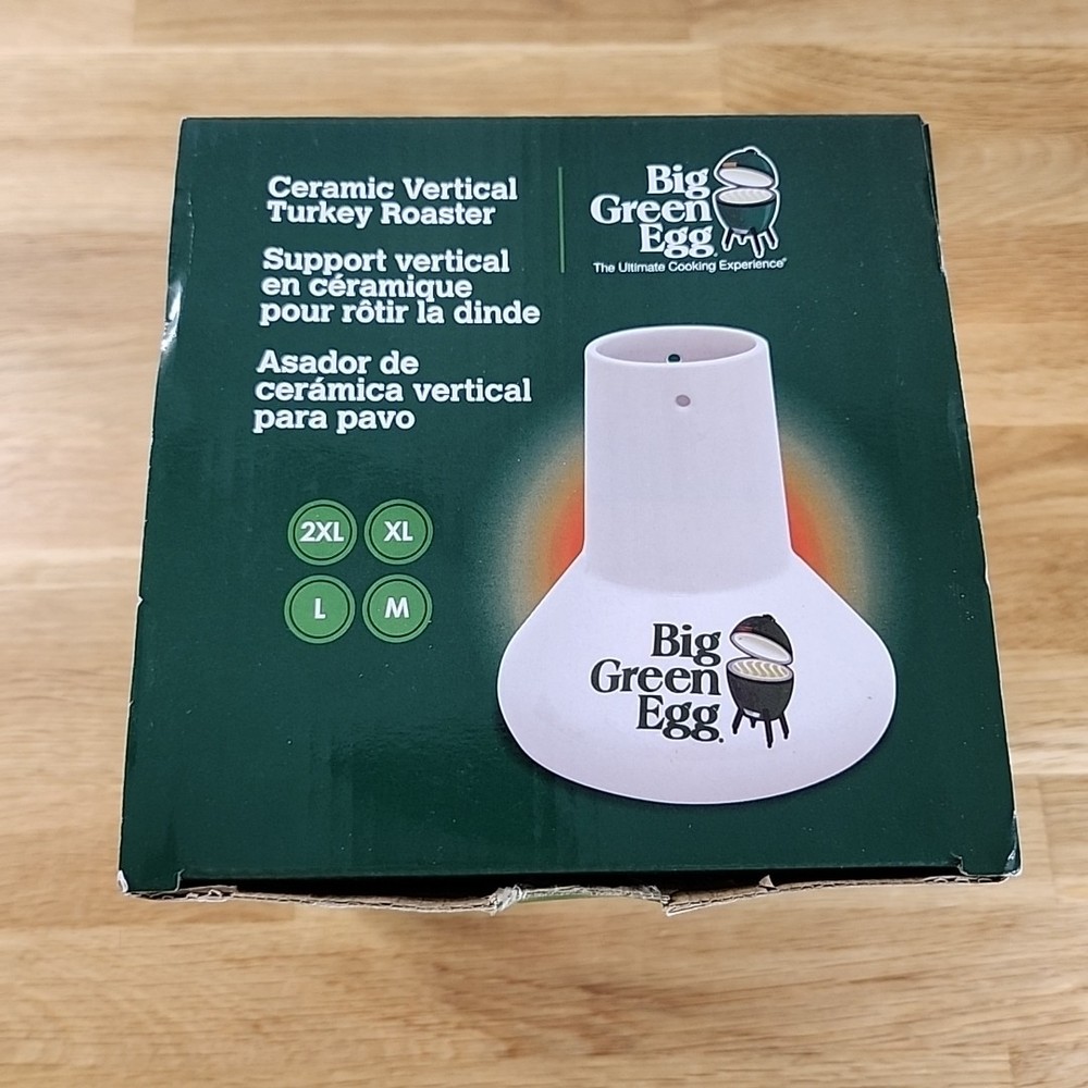 Big Green Egg Ceramic Vertical Turkey Roaster NEW OPEN BOX