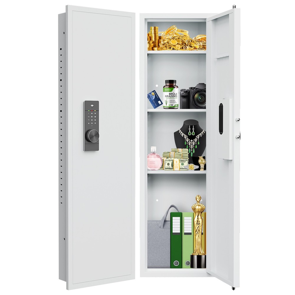 53inch Tall Wall Safe Between Stud Hidden in Wall Gun Safe with Adjustable Shelf