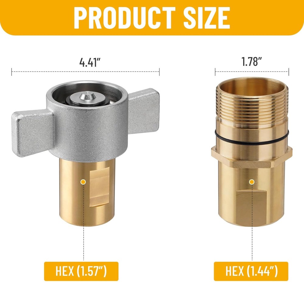 1" NPT Wet-Line Wing Nut Hydraulic Quick Disconnect Coupler / Coupling Set